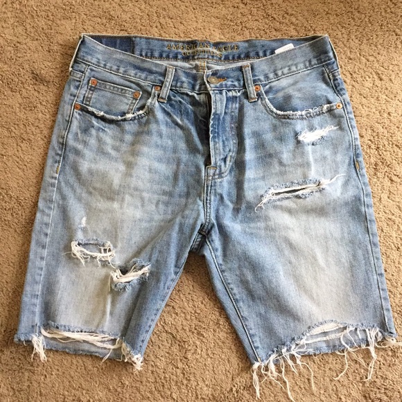 ripped jean shorts mens american eagle
